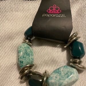 Paparazzi Teal and Silver Bracelet